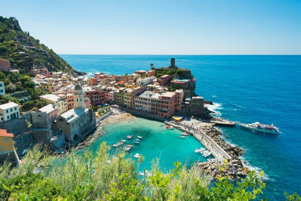 Vernazza, Cinque Terre, Italy, Italia, Europe, Euro, Fishing Town, Ocean, Town, Blue Skys, Brad Geddes Photography